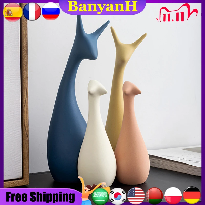 Home Decoration Nordic Wind Ceramic Animal Decoration Bedroom TV Cabinet Porch European Gift Room Decoration Indoor Figurines
Home Decoration Nordic Wind Ceramic Animal Decoration Bedroom TV Cabinet Porch European Gift Room Decoration Indoor Figurines