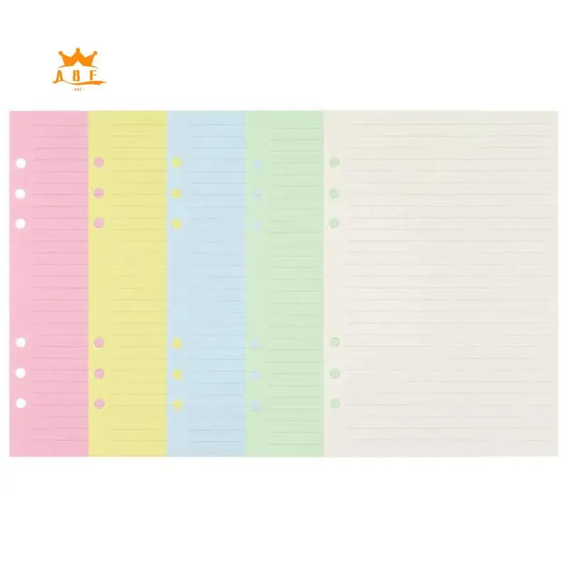 A08E-A5 Colorful 6-Hole Punched Ruled Refills Inserts For Organizer Binder, 5-Color Loose Leaf Planner Filler Paper,50 Sheets
A08E-A5 Colorful 6-Hole Punched Ruled Refills Inserts For Organizer Binder, 5-Color Loose Leaf Planner Filler Paper,50 Sheets