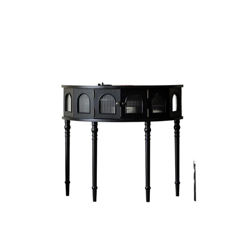French retro solid wood entrance cabinet, facing door, semi-circular decorative cabinet, antique living room partition cabinet
French retro solid wood entrance cabinet, facing door, semi-circular decorative cabinet, antique living room partition cabinet