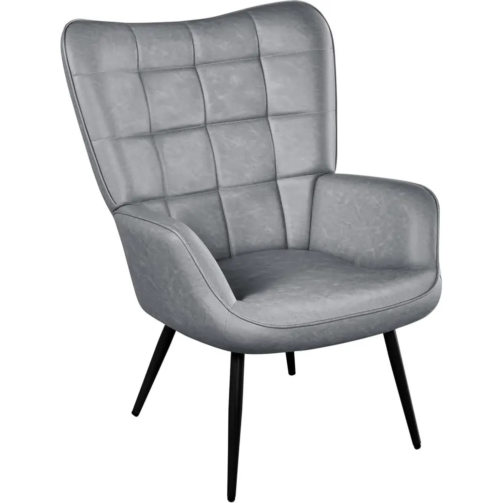 Gray High-Back PU Leather Accent Chair with Metal Legs for Living Room, Bedroom or Home Office
Gray High-Back PU Leather Accent Chair with Metal Legs for Living Room, Bedroom or Home Office