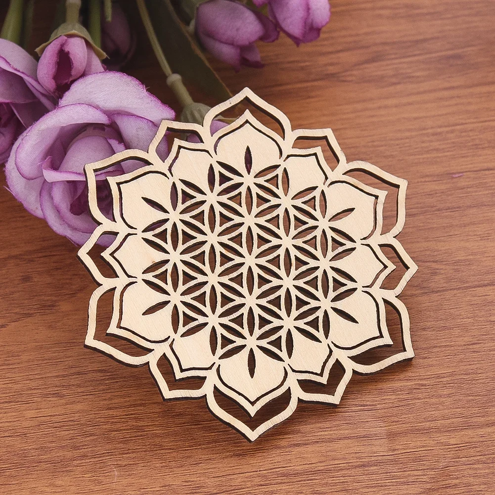 10cm Flower of Life Wooden Crystal Grid Board Hollow Carved Coaster Meditation Display Spiritual Wicca Energy Altar Decoration
10cm Flower of Life Wooden Crystal Grid Board Hollow Carved Coaster Meditation Display Spiritual Wicca Energy Altar Decoration