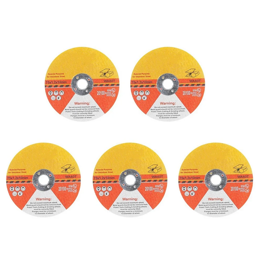 5pcs 75mm Circular Resin Saw Blade Grinding Wheel Cutting Disc For Angle Grinder Ultra-thin Piece Wear-resistant
5pcs 75mm Circular Resin Saw Blade Grinding Wheel Cutting Disc For Angle Grinder Ultra-thin Piece Wear-resistant