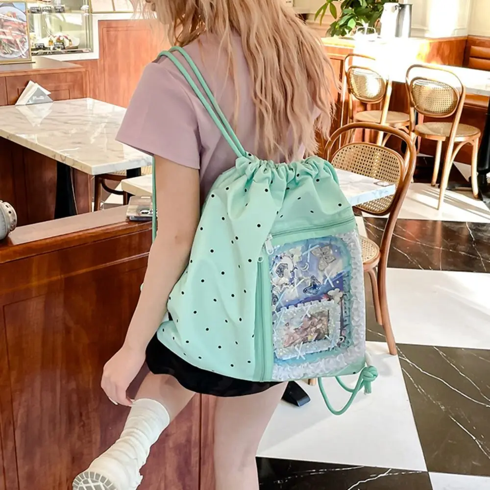 Korean Style Nylon Drawstring Backpack Wave Point Sweet Light Soft Nylon Bag Harajuku Lightweight Student Schoolbag Outdoor
Korean Style Nylon Drawstring Backpack Wave Point Sweet Light Soft Nylon Bag Harajuku Lightweight Student Schoolbag Outdoor