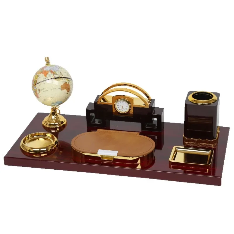 Light luxury desk, gift-giving practical ornaments, high-end solid wood, with pen holder globe
Light luxury desk, gift-giving practical ornaments, high-end solid wood, with pen holder globe