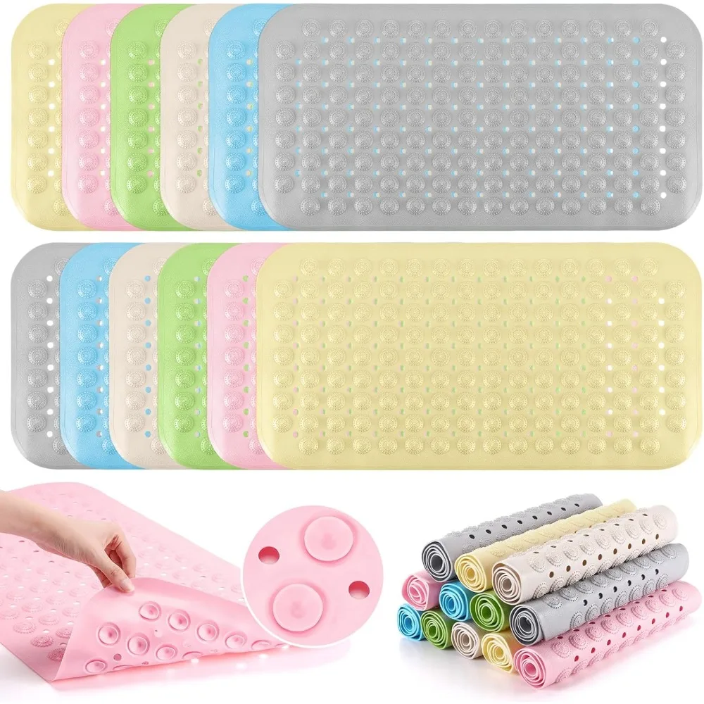 Нескользящий коврик для ванной 27,6x14,2 дюйма, коврики для ванны из ТПЭ с присосками, сливными отверстиями, текстурированная поверхность, противоскользящая подушка для душа для ванны
Нескользящий коврик для ванной 27,6x14,2 дюйма, коврики для ванны из ТПЭ с присосками, сливными отверстиями, текстурированная поверхность, противоскользящая подушка для душа для ванны