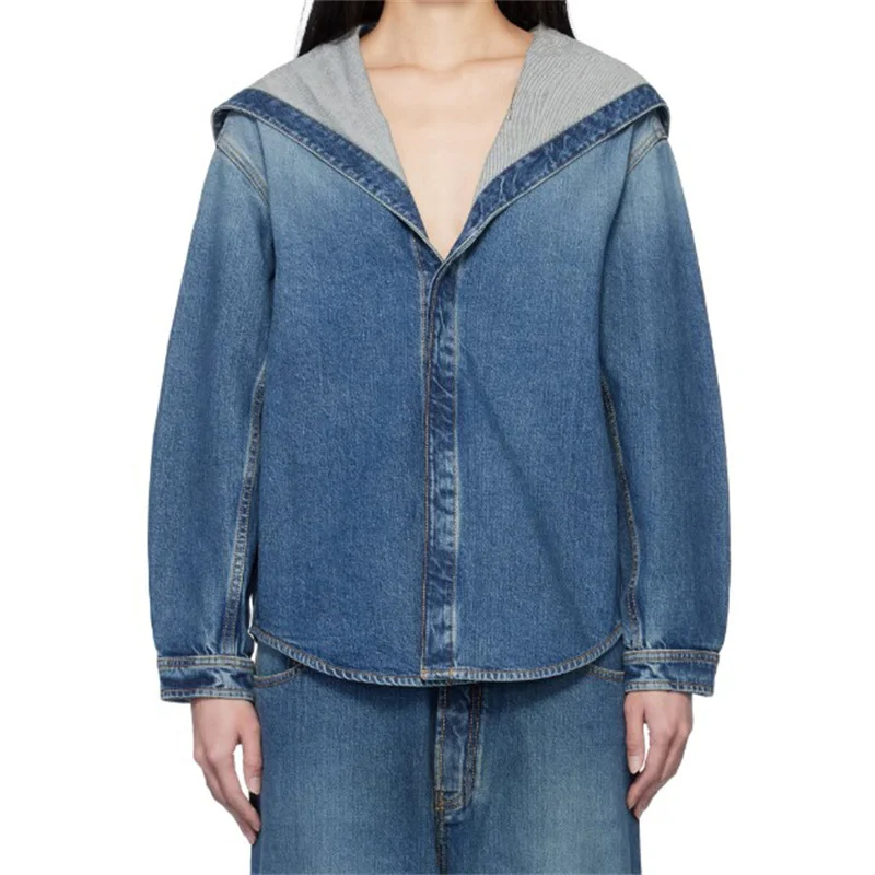 Women's jackets New outerwears retro pure cotton hooded long sleeved top for summer 2025 hooded slim denim jacket Women's coat
Women's jackets New outerwears retro pure cotton hooded long sleeved top for summer 2025 hooded slim denim jacket Women's coat