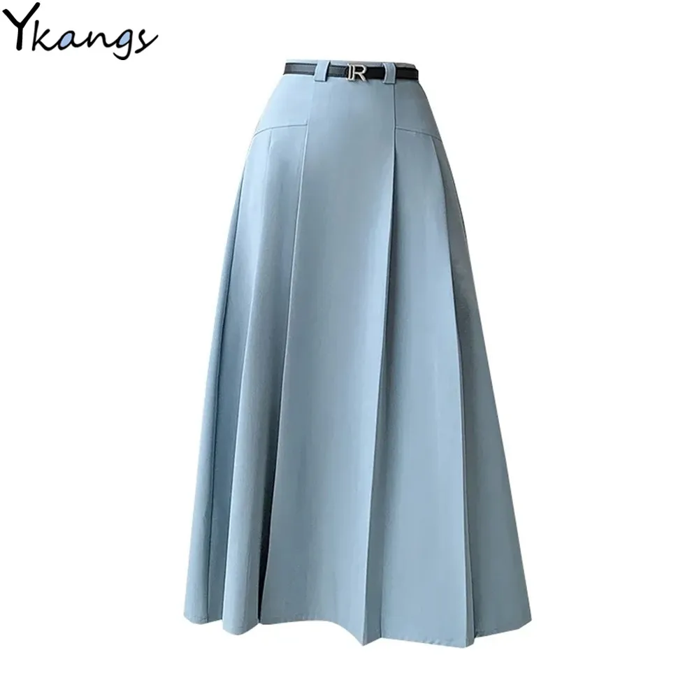 High Waist Casual Suit Skirt Women Fashion Korean Solid Color All-Match Black Skirt Ladies Elegant A-Line Long Pleated Skirt
High Waist Casual Suit Skirt Women Fashion Korean Solid Color All-Match Black Skirt Ladies Elegant A-Line Long Pleated Skirt
