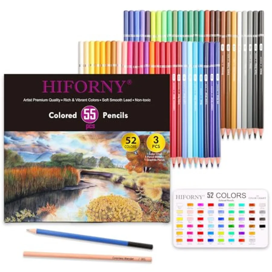 55 Pack Colored Pencils Set for Adult Coloring, 52 Colors Coloring Pencils with Extras, Drawing Pencils Art Craft Supplies for
55 Pack Colored Pencils Set for Adult Coloring, 52 Colors Coloring Pencils with Extras, Drawing Pencils Art Craft Supplies for