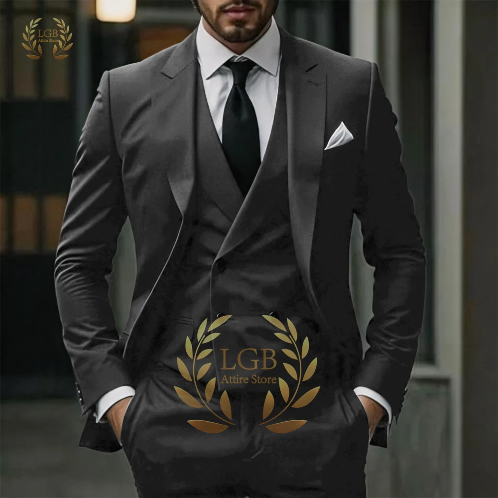 Men's 3-Piece Wedding Suit, Tailored Blazer, Vest & Trousers for Grooms, Ceremonies & Receptions
Men's 3-Piece Wedding Suit, Tailored Blazer, Vest & Trousers for Grooms, Ceremonies & Receptions