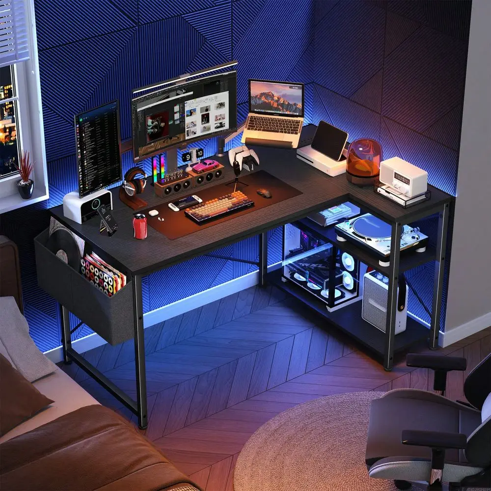 LShaped Desk With Storage Shelves, Power Outlets XShaped Support Compact Computer Desk For Home Office Bedroom
LShaped Desk With Storage Shelves, Power Outlets XShaped Support Compact Computer Desk For Home Office Bedroom