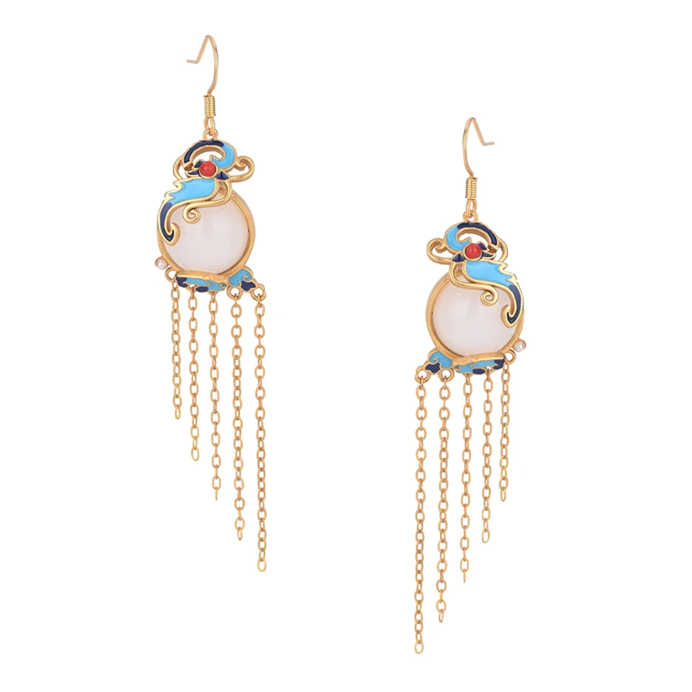 Earrings Enamel Painted Tassel Jade Vintage Pendant for Women Stylish Daily Wear Occasion Matching Outfits
Earrings Enamel Painted Tassel Jade Vintage Pendant for Women Stylish Daily Wear Occasion Matching Outfits