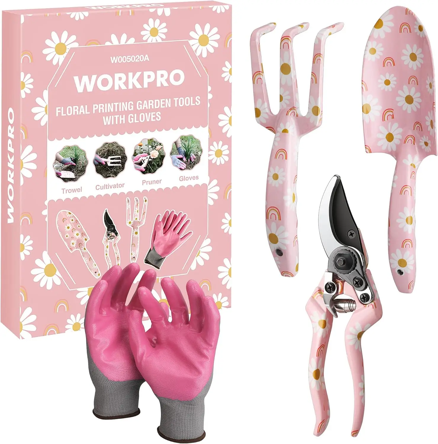 Aluminum Garden Tool Set, 4PCS Heavy Duty Gardening Tools with Box Include Trowel, Rake, Pruner, Gloves, Pink, Garden Gifts-Pink Ribbon
Aluminum Garden Tool Set, 4PCS Heavy Duty Gardening Tools with Box Include Trowel, Rake, Pruner, Gloves, Pink, Garden Gifts-Pink Ribbon