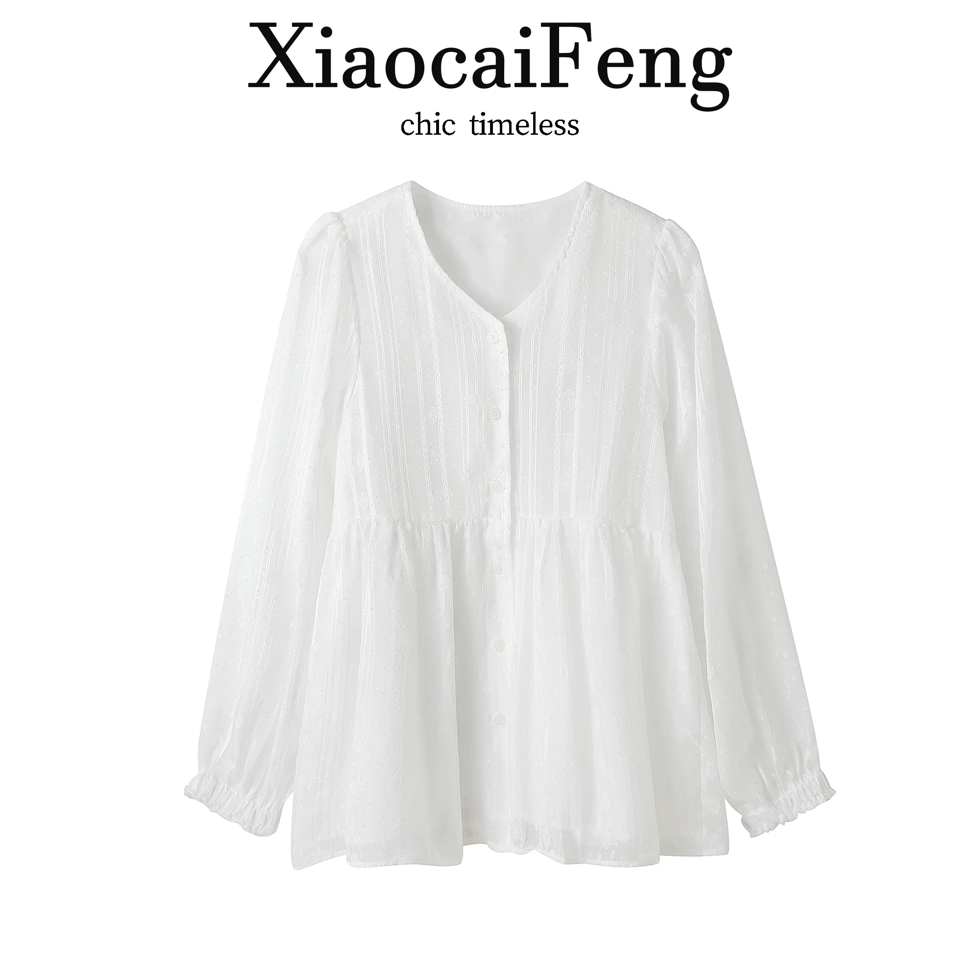 Elegant Embroidered Lace Shirt V-Neck Spring Summer Women's Fashionable Cute Top Gentle Style Bubble Sleeve Slimming Effect
Elegant Embroidered Lace Shirt V-Neck Spring Summer Women's Fashionable Cute Top Gentle Style Bubble Sleeve Slimming Effect