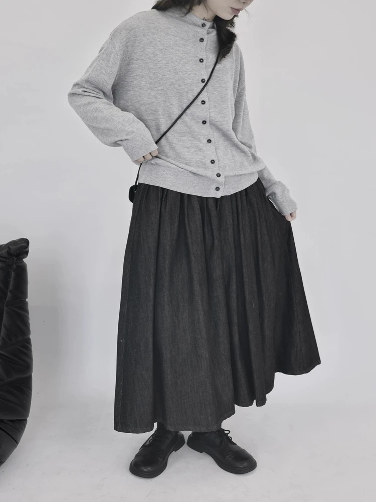 Dark Style High Waist A-Line Midi Skirt Women's Denim Flared Puffy Umbrella Skirt Cotton Casual Wear Home Travel Leisure
Dark Style High Waist A-Line Midi Skirt Women's Denim Flared Puffy Umbrella Skirt Cotton Casual Wear Home Travel Leisure