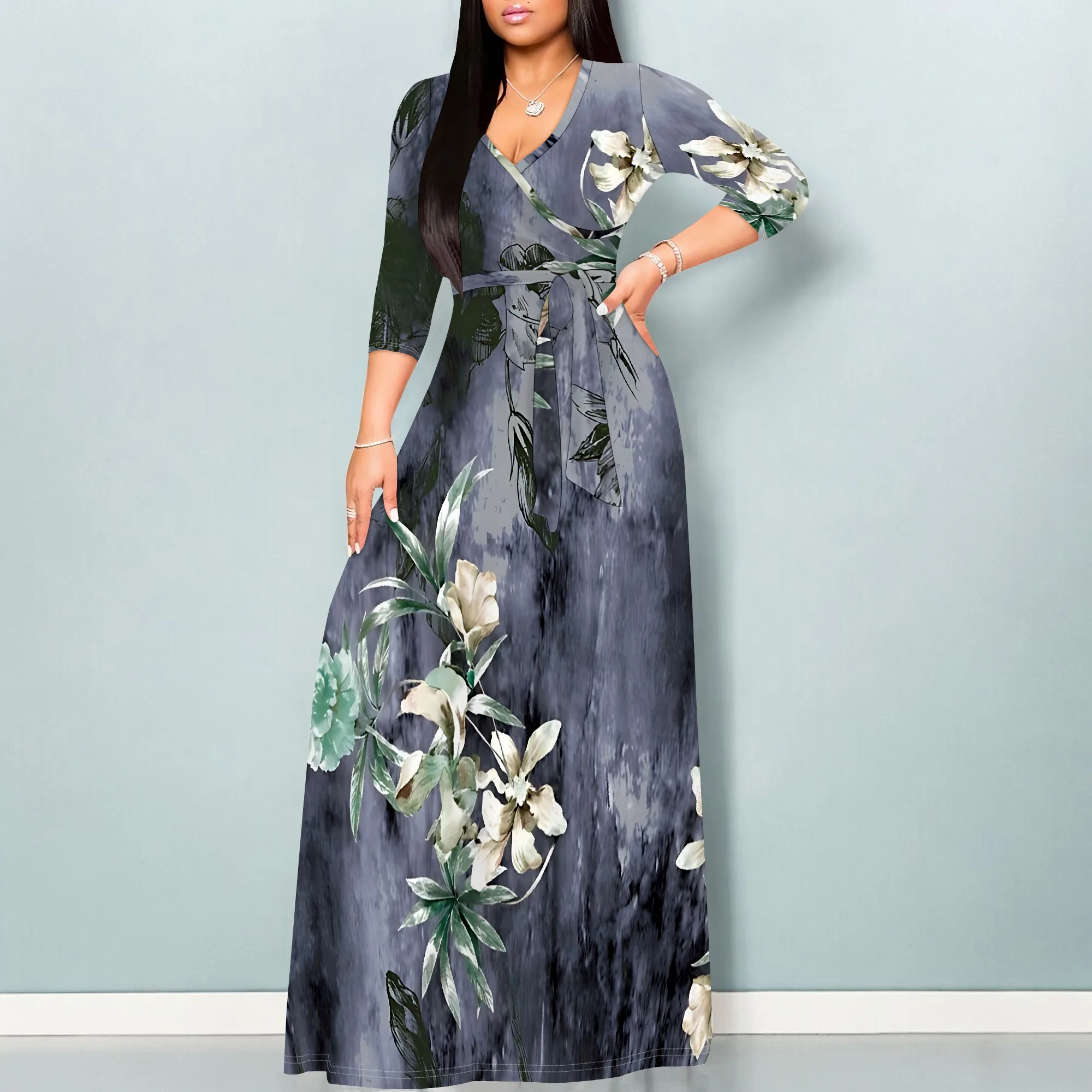 Women's Summer Fashion Printed 3/4 Sleeve Maxi Dress for Women Short Sleeve Long Loose Casual Dresses
Women's Summer Fashion Printed 3/4 Sleeve Maxi Dress for Women Short Sleeve Long Loose Casual Dresses