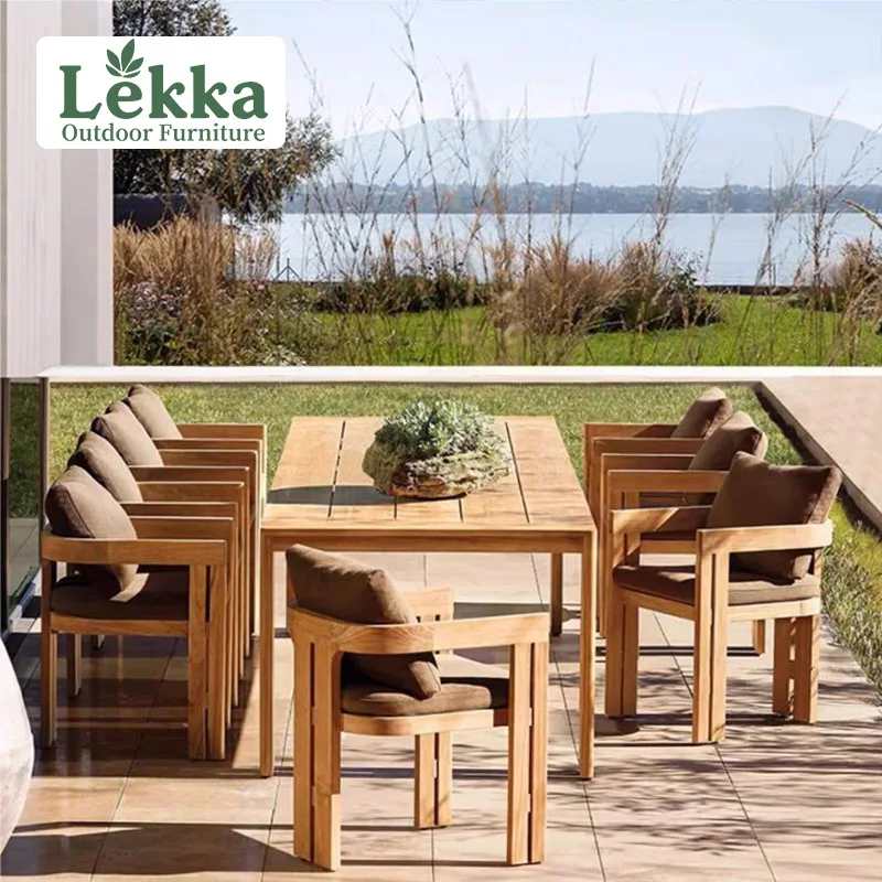 Custom Outdoor Teak Tables And Chairs Waterproof Outdoor Garden Furniture Hotel Terrace Solid Wood Villa Courtyard 
Custom Outdoor Teak Tables And Chairs Waterproof Outdoor Garden Furniture Hotel Terrace Solid Wood Villa Courtyard