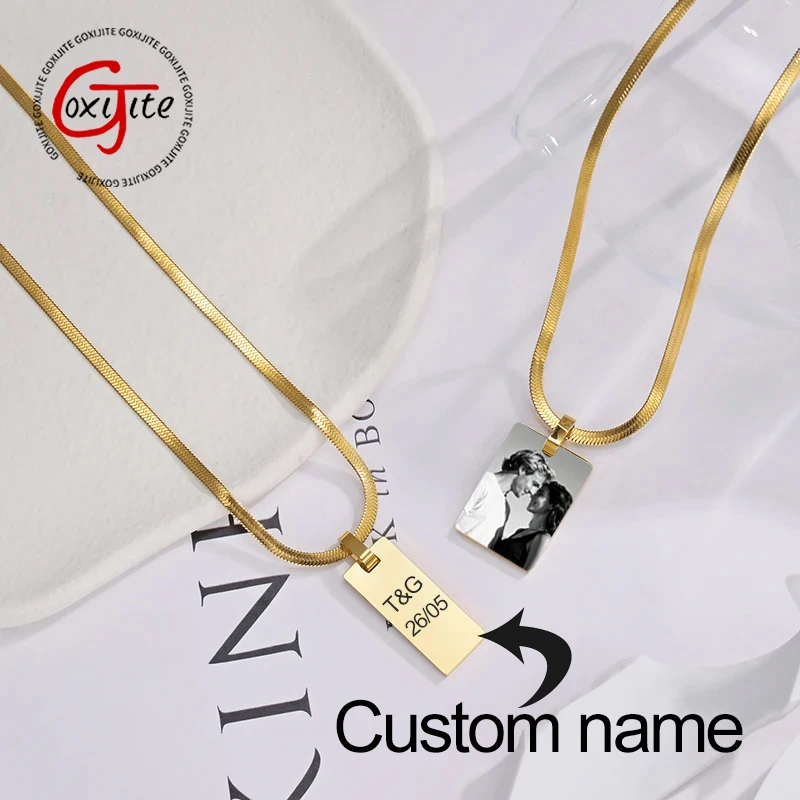 Goxijite Simple Long Glossy Lettering Necklace For Women Stainless Steel Engrave Photo And Text Safety Necklaces Children Gift
Goxijite Simple Long Glossy Lettering Necklace For Women Stainless Steel Engrave Photo And Text Safety Necklaces Children Gift