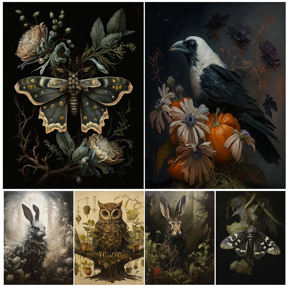 Dark Botanical Magical Moth And Frog Retro Wall Art Canvas Painting Witchcraft Animal Enchanting Forest Antique Art Poster Print
Dark Botanical Magical Moth And Frog Retro Wall Art Canvas Painting Witchcraft Animal Enchanting Forest Antique Art Poster Print