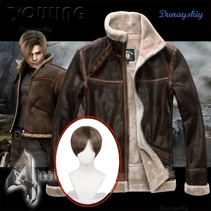 Biohazard Resident 4 Leon S Kennedy Evil Costume Leather Coat Jacket Cosplay Faur Jacket Long-sleeve Winter Outerwear Customized
Biohazard Resident 4 Leon S Kennedy Evil Costume Leather Coat Jacket Cosplay Faur Jacket Long-sleeve Winter Outerwear Customized