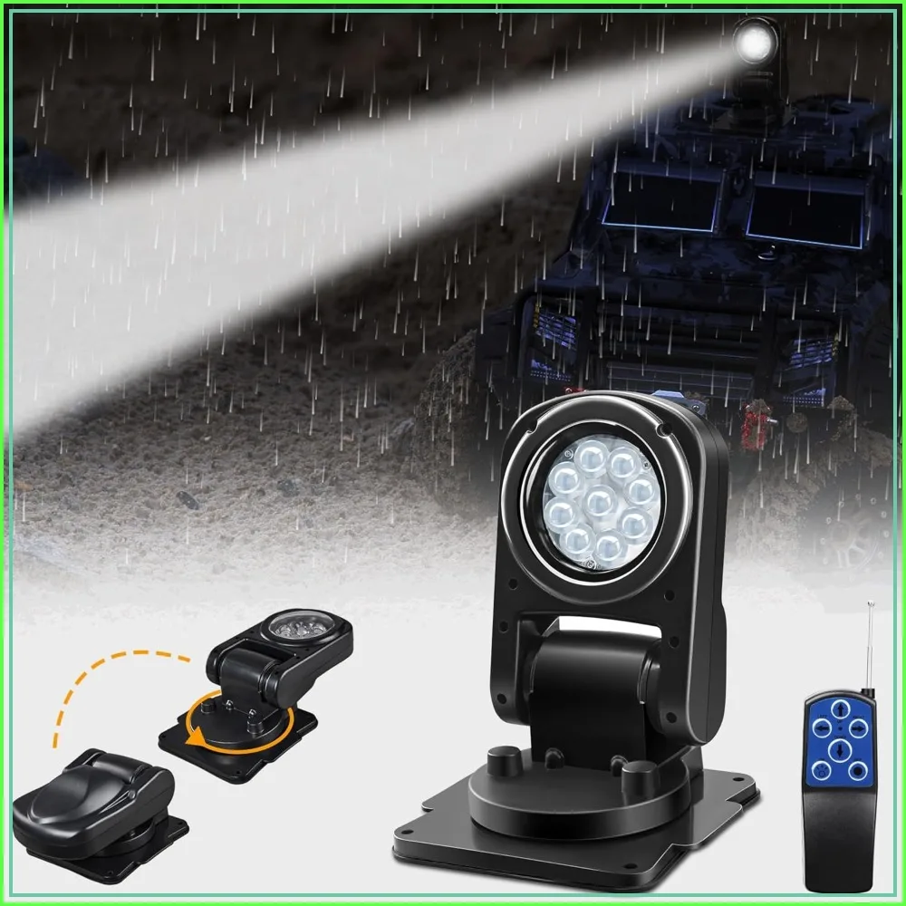 360° Rotating LED Search Light for Trucks, Auto-Return, 180° Folding Backup Lights 12V 24V
360° Rotating LED Search Light for Trucks, Auto-Return, 180° Folding Backup Lights 12V 24V