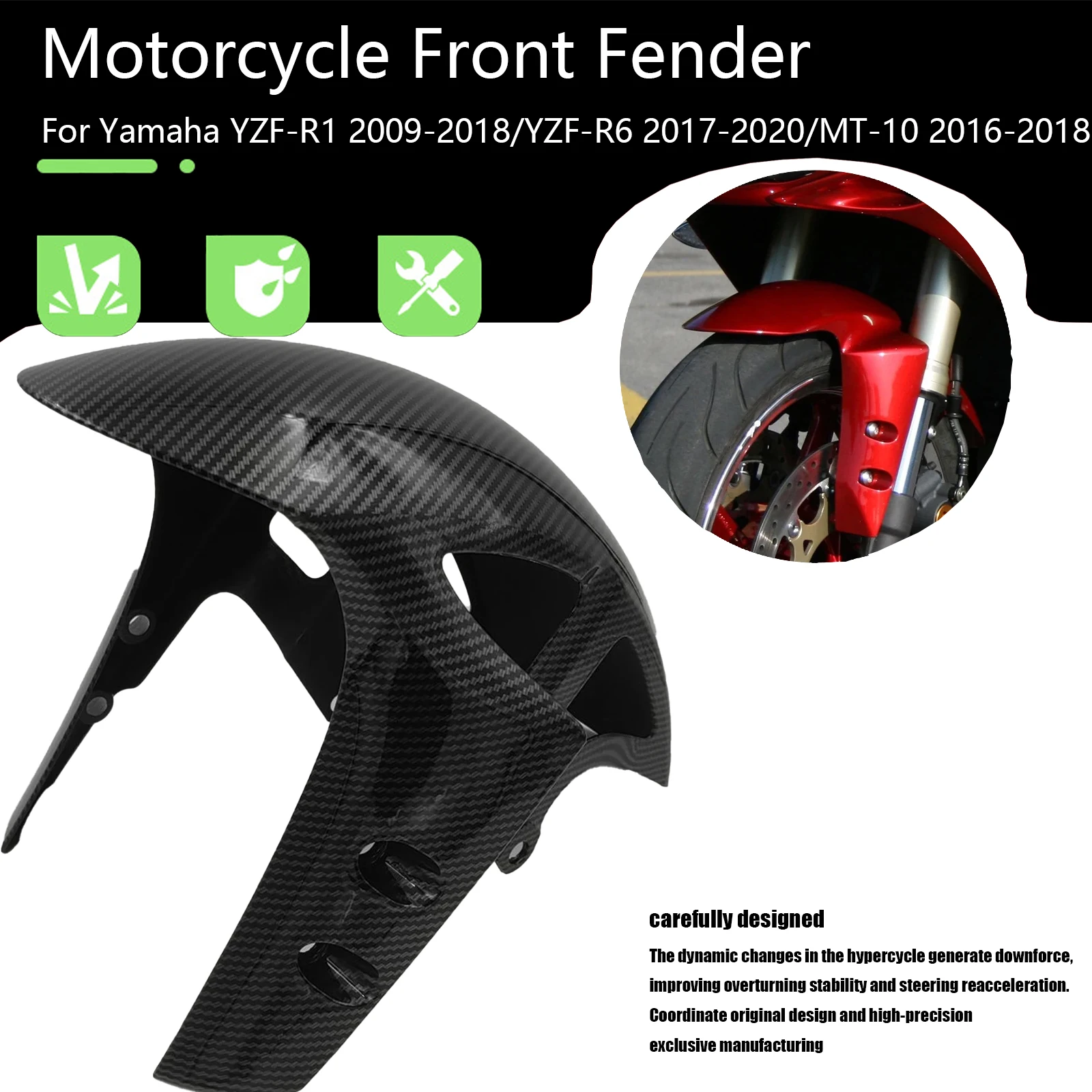Motorcycle ABS Carbon Fiber Pattern For Yamaha MT10 FZ10 R1 R6 R1M 2017 2018 2019 2020 2021 2022 Front Fender Splash Guard
Motorcycle ABS Carbon Fiber Pattern For Yamaha MT10 FZ10 R1 R6 R1M 2017 2018 2019 2020 2021 2022 Front Fender Splash Guard 