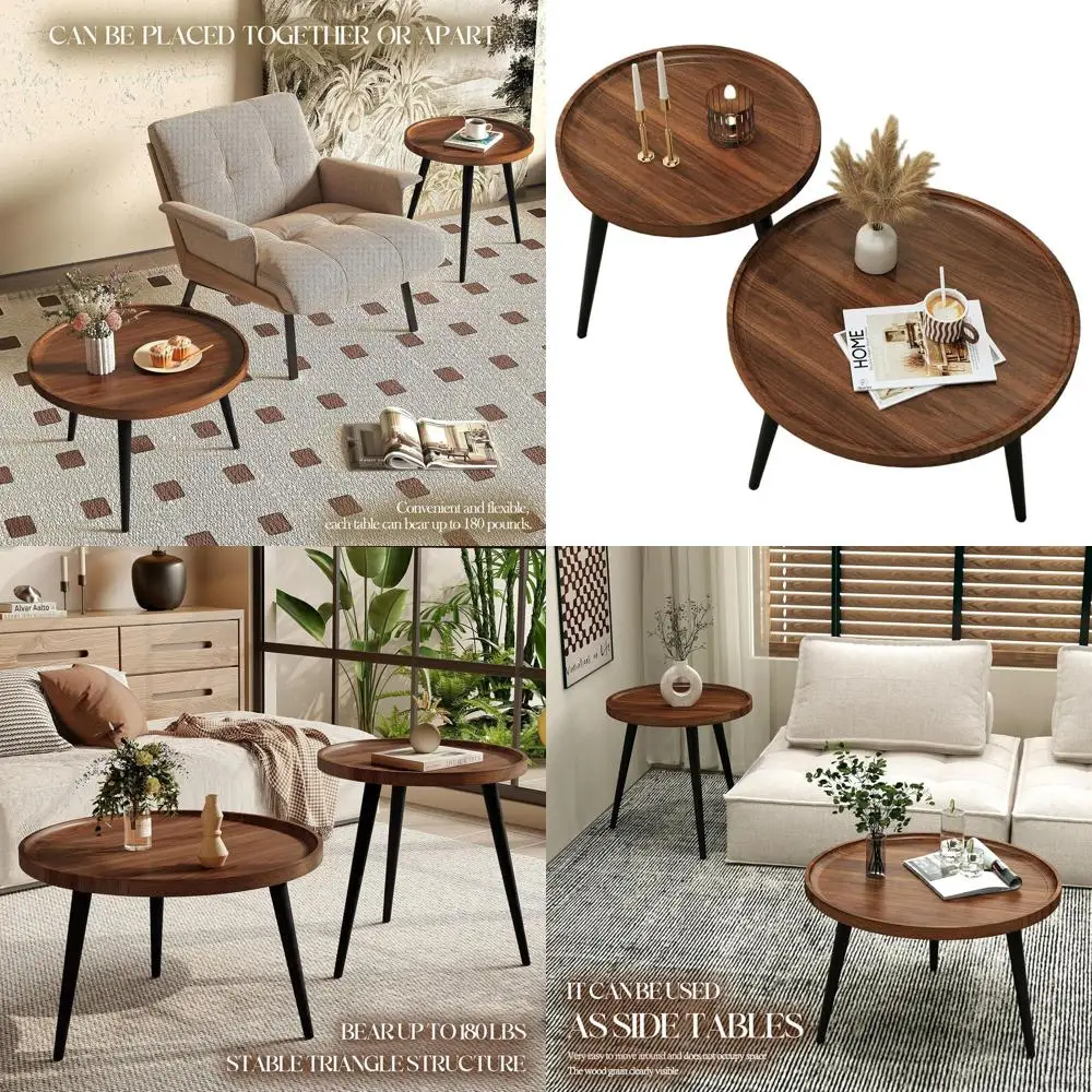Круглые журнальные столики в стиле середины века, набор для легкой сборки, минималистичный дизайн из орехового дерева для гостиной, спальни, офиса и улицы
Круглые журнальные столики в стиле середины века, набор для легкой сборки, минималистичный дизайн из орехового дерева для гостиной, спальни, офиса и улицы