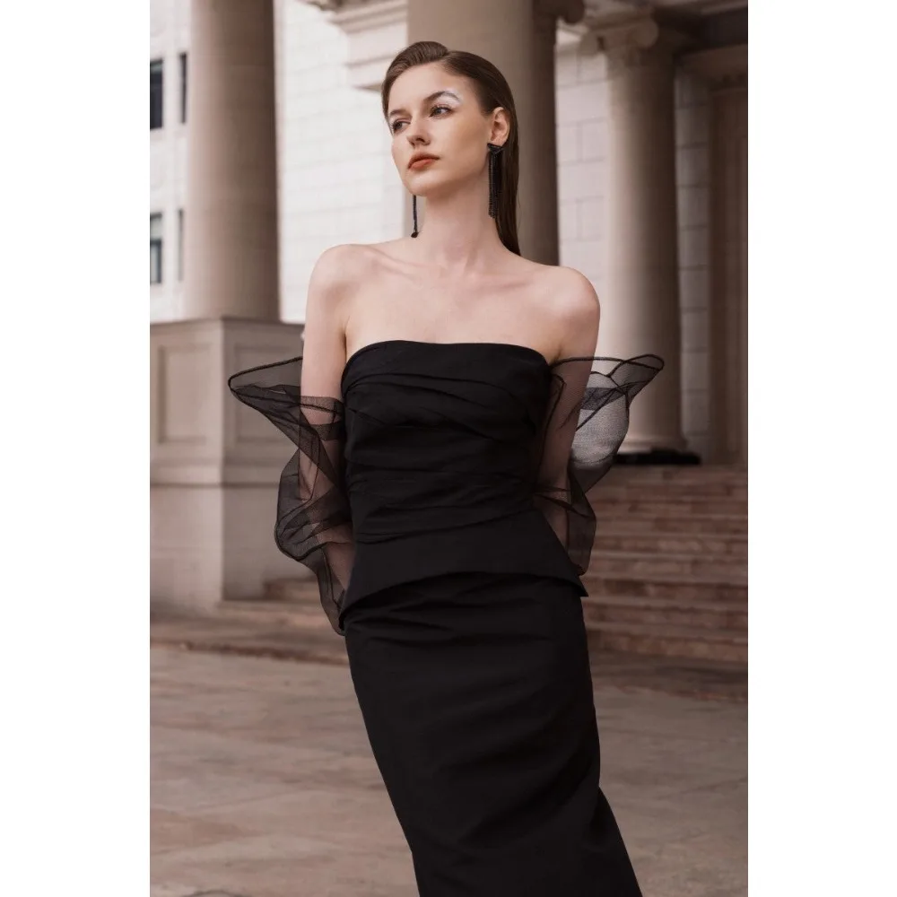 Customized Ruched Evening Dresses Strapless Party Dress Black Pleated Long Elegant Modern Prom Cocktail Gowns for Women 2026
Customized Ruched Evening Dresses Strapless Party Dress Black Pleated Long Elegant Modern Prom Cocktail Gowns for Women 2026