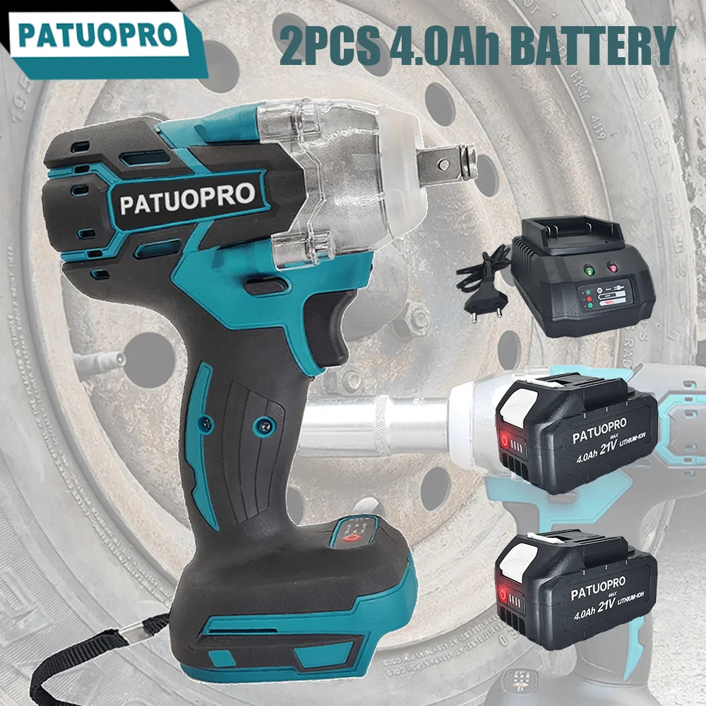 PATUOPRO 500N.m Electric Impact Wrench 2 Speed Brushless Cordless Electric Wrench 1/2 Inch Power Tools For Makita 18V Battery
PATUOPRO 500N.m Electric Impact Wrench 2 Speed Brushless Cordless Electric Wrench 1/2 Inch Power Tools For Makita 18V Battery