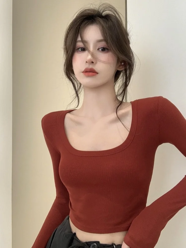Pure Desire Spicy Girl Style U-Neck Slim Fit Elastic Thread Cotton Long Sleeve T-Shirt Women's Sexy Belly Button Base Shirt S...
Pure Desire Spicy Girl Style U-Neck Slim Fit Elastic Thread Cotton Long Sleeve T-Shirt Women's Sexy Belly Button Base Shirt S...
