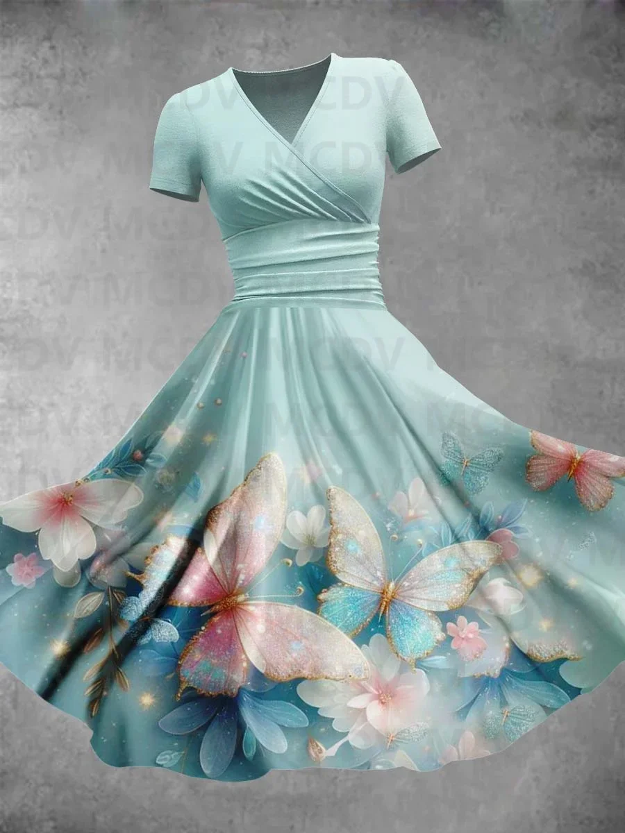 Women's Flower Butterfly Pattern Art Print Maxi Dress 3D Printed Sexy V-neck Dress Female Dresses
Women's Flower Butterfly Pattern Art Print Maxi Dress 3D Printed Sexy V-neck Dress Female Dresses