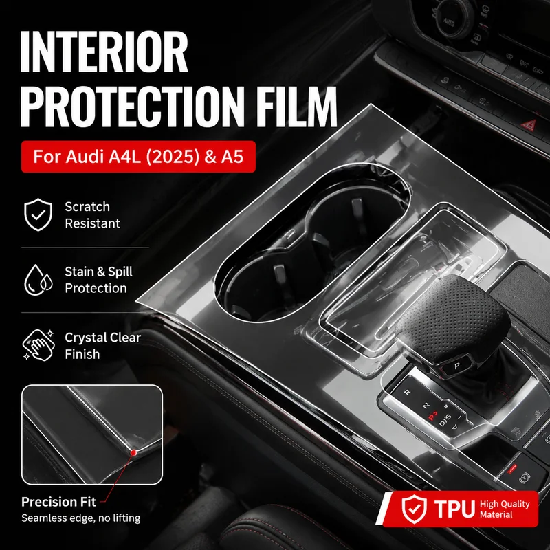 TPU Interior Protection Film for Audi A4L (2025 Model Year) and A5 Dashboard Trim Car Accessories - Easy Installation
TPU Interior Protection Film for Audi A4L (2025 Model Year) and A5 Dashboard Trim Car Accessories - Easy Installation
