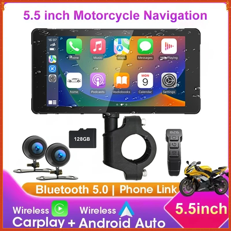 5,5-дюймовый беспроводной CarPlay Moto Android Auto портативный цифровой мотоцикл приборная панель GPS-навигация 1080P экран монитора
5,5-дюймовый беспроводной CarPlay Moto Android Auto портативный цифровой мотоцикл приборная панель GPS-навигация 1080P экран монитора