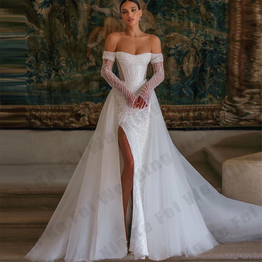 2025 Glittle Women's Wedding Dress Elegant Long Sleeve Mermaid Princess Bridal Gowns vestidos de novia Customized Robe de mariée
2025 Glittle Women's Wedding Dress Elegant Long Sleeve Mermaid Princess Bridal Gowns vestidos de novia Customized Robe de mariée