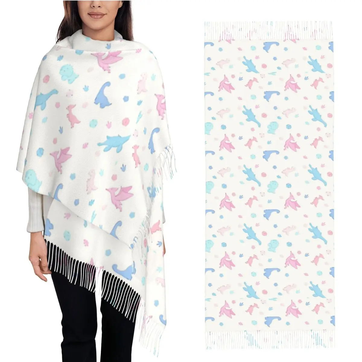 Pastel Dino Shawl Wraps Women Winter Long Soft Scarf Starry Whale Sharks Pashminas Shawl Scarves
Pastel Dino Shawl Wraps Women Winter Long Soft Scarf Starry Whale Sharks Pashminas Shawl Scarves