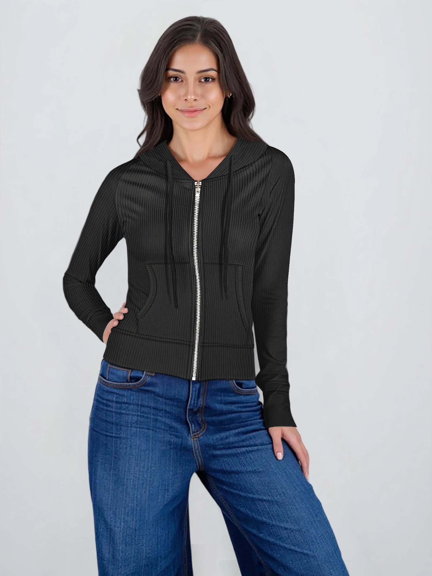 Американская укороченная куртка в стиле Y2K с мягким ребристым капюшоном, приталенный кардиган на молнии, универсальный укороченный топ для весны и осени
Американская укороченная куртка в стиле Y2K с мягким ребристым капюшоном, приталенный кардиган на молнии, универсальный укороченный топ для весны и осени