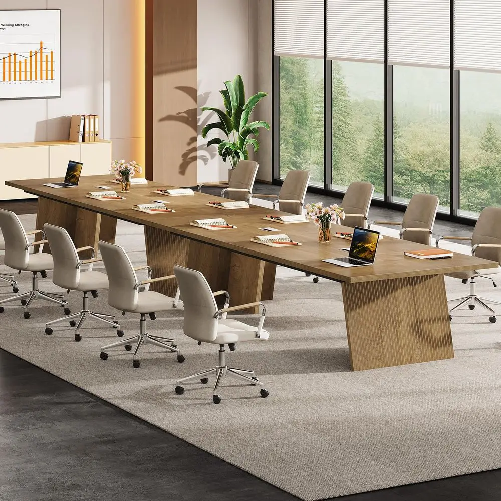 Conference Table, 8ft Conference Room Table for 10 People, Large Meeting Desk with Cable Grommet, Modern Boardroom Table for Of
Conference Table, 8ft Conference Room Table for 10 People, Large Meeting Desk with Cable Grommet, Modern Boardroom Table for Of