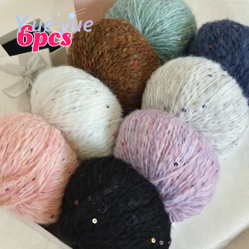6pcs Soft Natural Colorful Plush Mohair Sequin Yarn for Knitting Ice Silk Metallized Yarn Weave Crochet Sewing Thread
6pcs Soft Natural Colorful Plush Mohair Sequin Yarn for Knitting Ice Silk Metallized Yarn Weave Crochet Sewing Thread