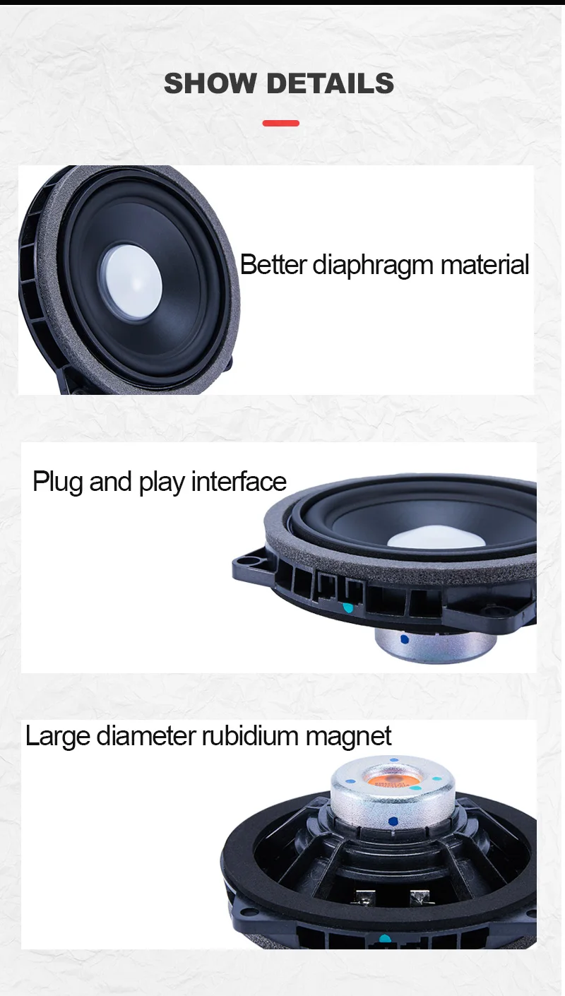 BMW models F10 F11 E90 E91 E92 E93 E81 E84 5 Series 3 Series X1 Series car door mid-range speaker 4.5-inch speaker audio sound a
BMW models F10 F11 E90 E91 E92 E93 E81 E84 5 Series 3 Series X1 Series car door mid-range speaker 4.5-inch speaker audio sound a