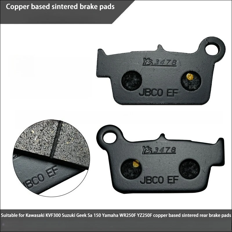 Rear Brake Pads Copper Sintered High Performance For Kawasaki KVF300 Compatible with Suzuki 150 Yamaha WR250F YZ250F
Rear Brake Pads Copper Sintered High Performance For Kawasaki KVF300 Compatible with Suzuki 150 Yamaha WR250F YZ250F