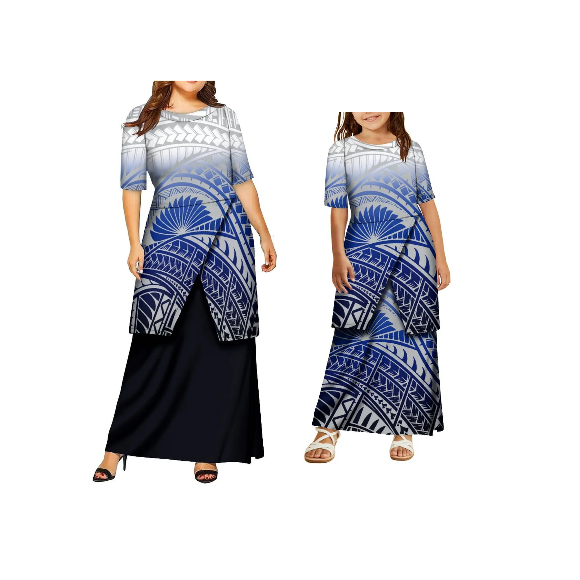 Mother and Daughter Dress Custom Fashion Parent-child Outfitc Samoan Puletasi Polynesian Lady Irregular Hem Dress Two Piece
Mother and Daughter Dress Custom Fashion Parent-child Outfitc Samoan Puletasi Polynesian Lady Irregular Hem Dress Two Piece