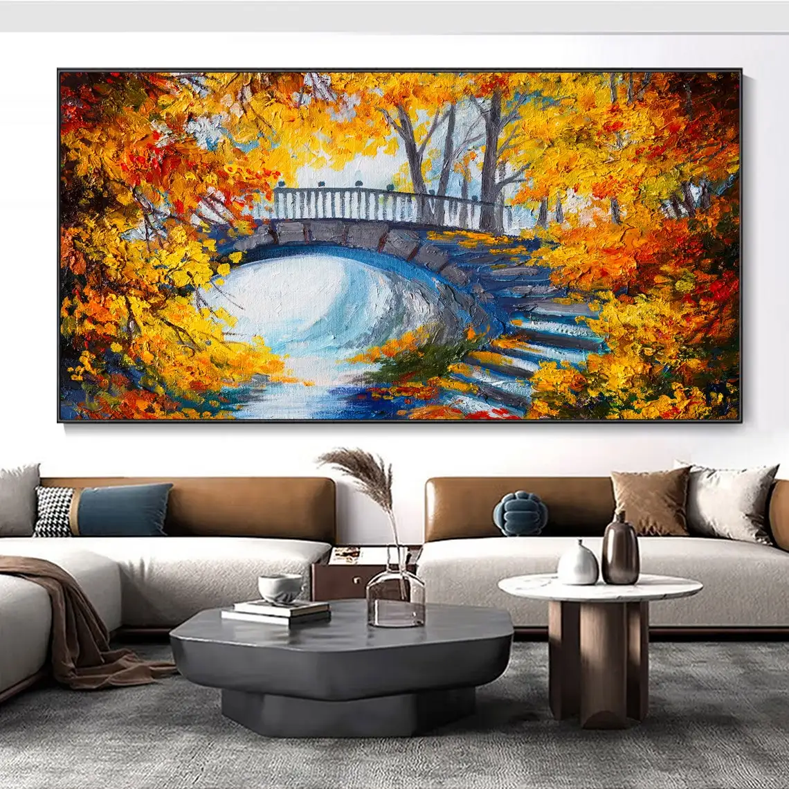 Abstract Fall Forest Hand Painted Canvas Oil Painting Bridge Yellow Tree Texture Painting Bright Wall Decor Landscape Wall Art
Abstract Fall Forest Hand Painted Canvas Oil Painting Bridge Yellow Tree Texture Painting Bright Wall Decor Landscape Wall Art