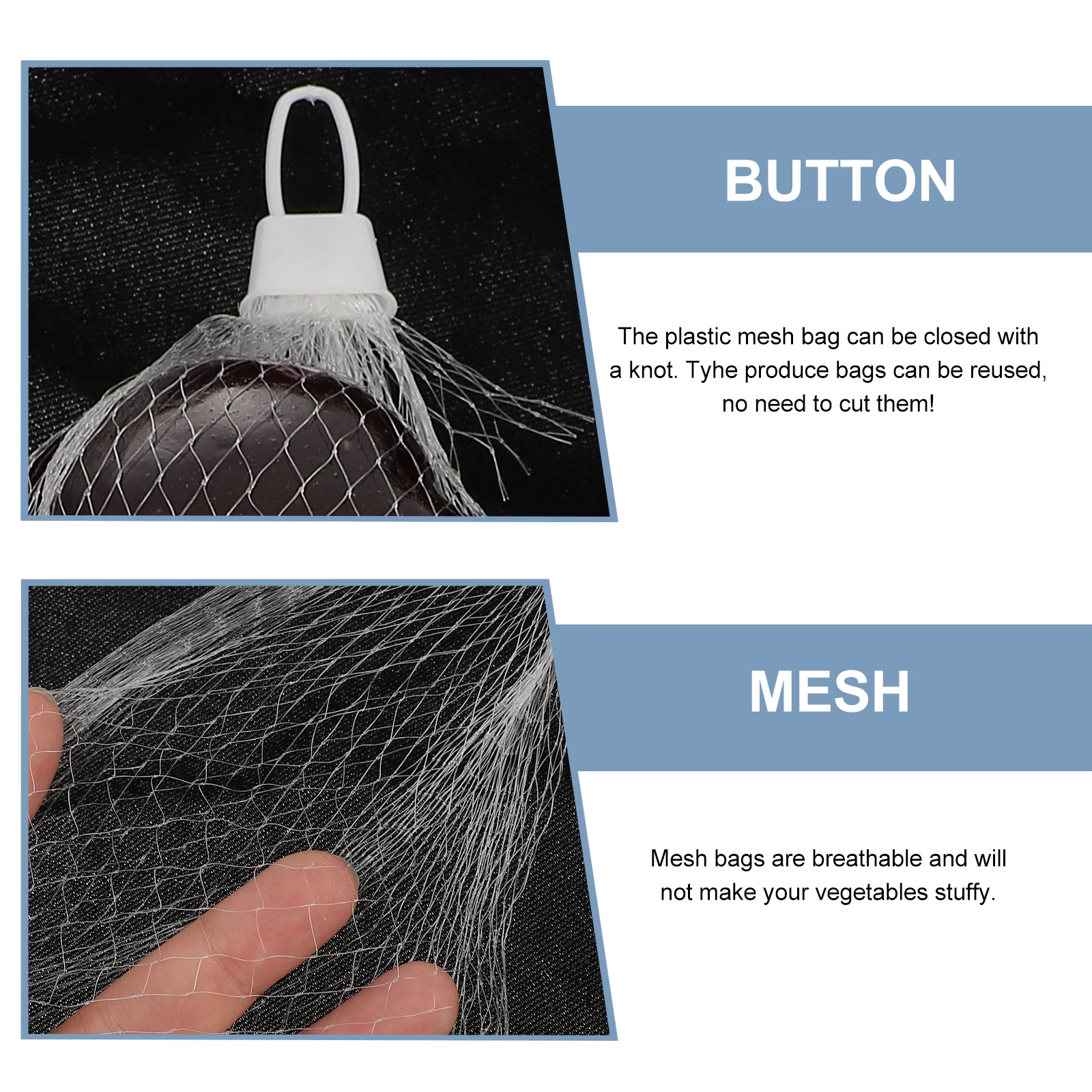 100Pcs Plastic Mesh Bags for Household Shopping Fruits Vegetables Packaging Vegetables Net Bag Produce Bag
100Pcs Plastic Mesh Bags for Household Shopping Fruits Vegetables Packaging Vegetables Net Bag Produce Bag