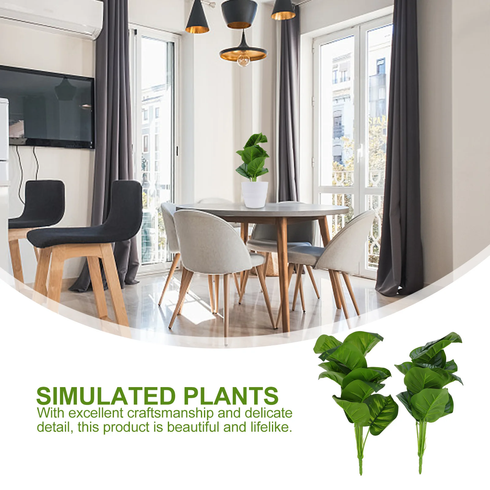 2Pcs Artificial Green Plant Leaves Lifelike Simulation Decoration for Home Office Coffee Table Window Sill
2Pcs Artificial Green Plant Leaves Lifelike Simulation Decoration for Home Office Coffee Table Window Sill