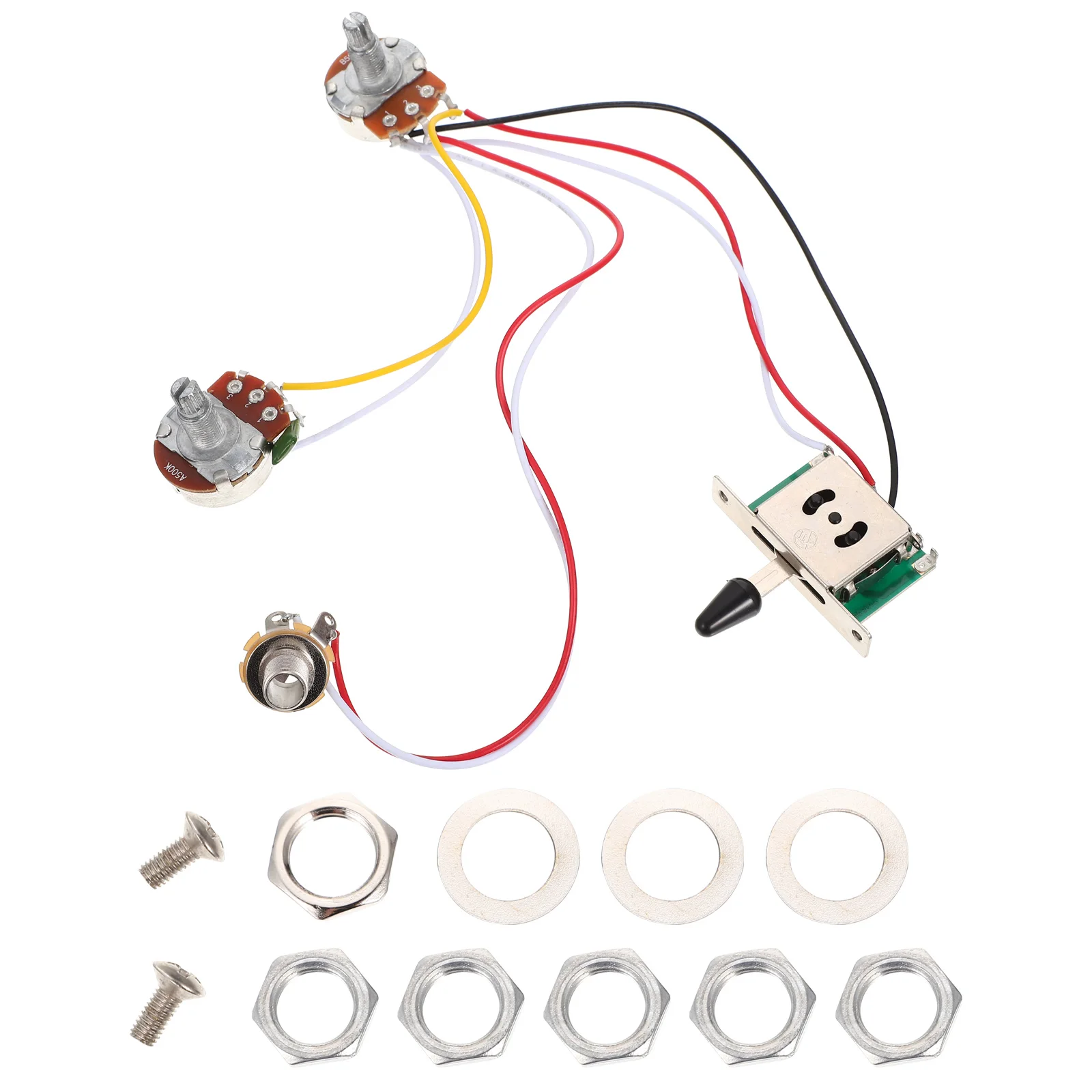 Electric Guitar Circuit Assembly Durable Potentiometer Replacement Control Part Plug Five Speed Switch
Electric Guitar Circuit Assembly Durable Potentiometer Replacement Control Part Plug Five Speed Switch