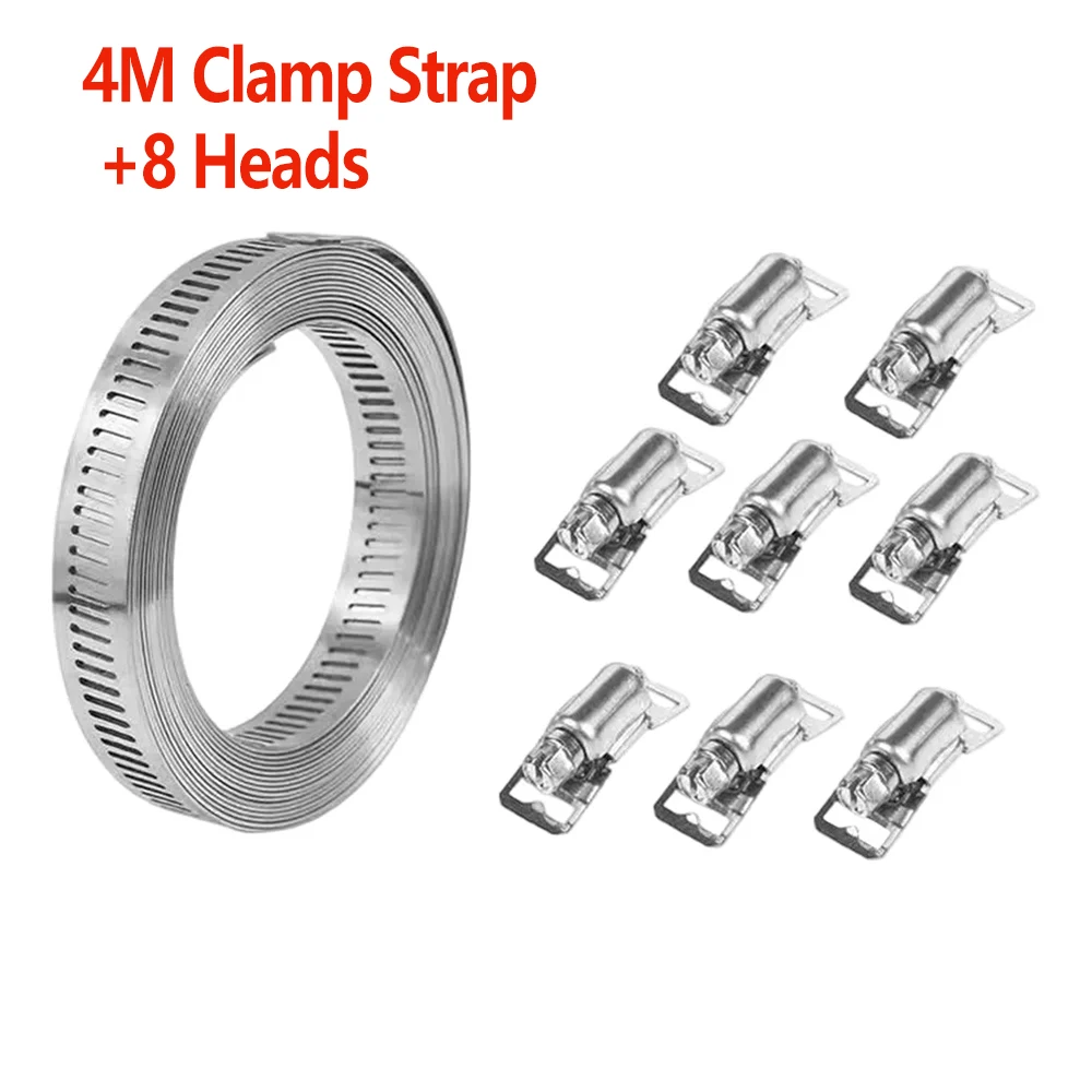 304 Stainless Steel 400cmHose Clamp Strap with 8 Fasteners Worm Clamp Adjustable Worm Gear Pipe Ducting Hose Clamp
304 Stainless Steel 400cmHose Clamp Strap with 8 Fasteners Worm Clamp Adjustable Worm Gear Pipe Ducting Hose Clamp