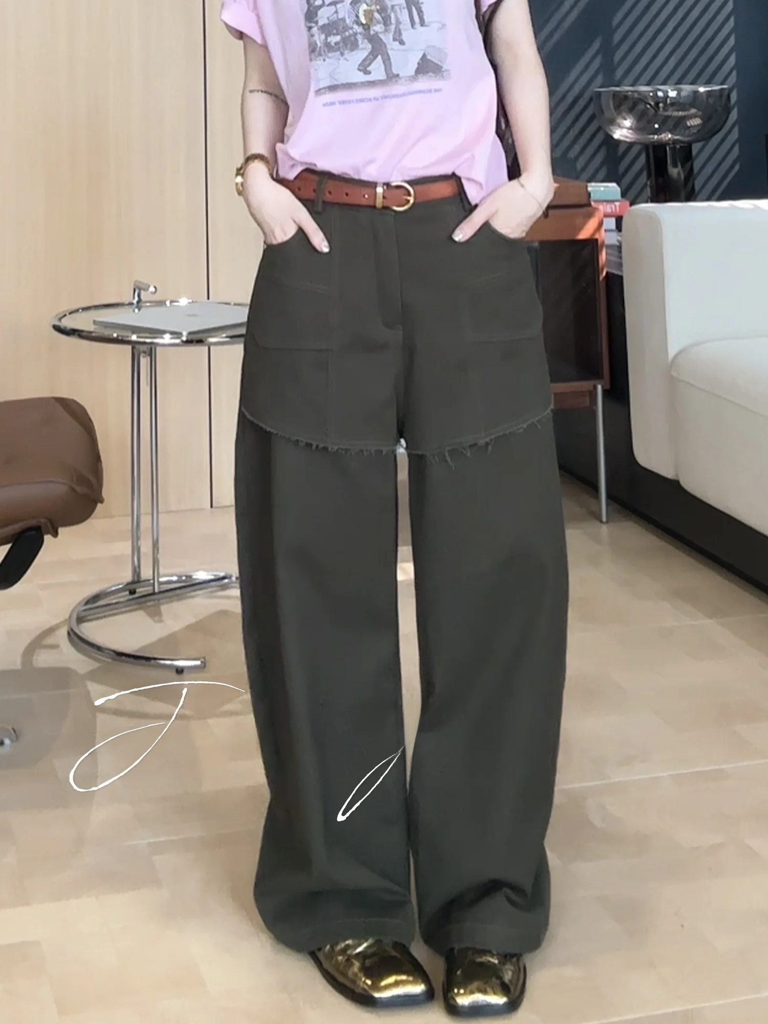 Elegant Pure Cotton Casual Pants Jaajaaa Patchwork Hip Conceal Slimming Versatile Straight Leg Natural Waist Button Closure
Elegant Pure Cotton Casual Pants Jaajaaa Patchwork Hip Conceal Slimming Versatile Straight Leg Natural Waist Button Closure