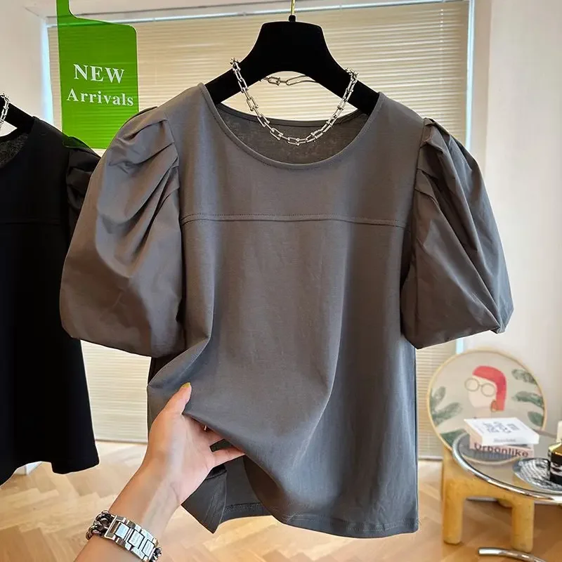 Summer New T-Shirts Causal O-neck Patchwork Puff Sleeve Shirts for Women Chic Korean Sweet Top 2024 Blouse
Summer New T-Shirts Causal O-neck Patchwork Puff Sleeve Shirts for Women Chic Korean Sweet Top 2024 Blouse