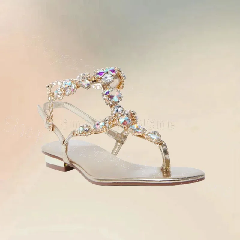 Colorful Crystal Decor Beige Flip Flop Sandals Buckle Strap Women Shoes Low Top Party Banquet Dating 2025 Zapatos Para Mujere 
Colorful Crystal Decor Beige Flip Flop Sandals Buckle Strap Women Shoes Low Top Party Banquet Dating 2025 Zapatos Para Mujere