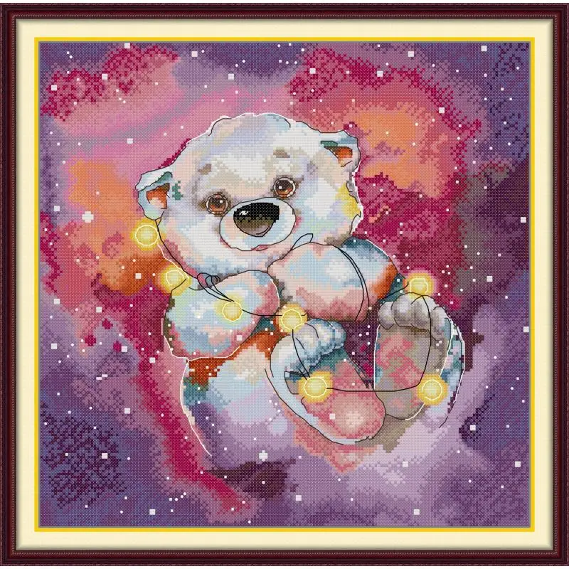 Maydear Cross Stitch Kit, 11CT/14CT/16CT/9CT Aida Fabric,DMC Threads Sewing Pattern Embroidery Set-Star Bear
Maydear Cross Stitch Kit, 11CT/14CT/16CT/9CT Aida Fabric,DMC Threads Sewing Pattern Embroidery Set-Star Bear