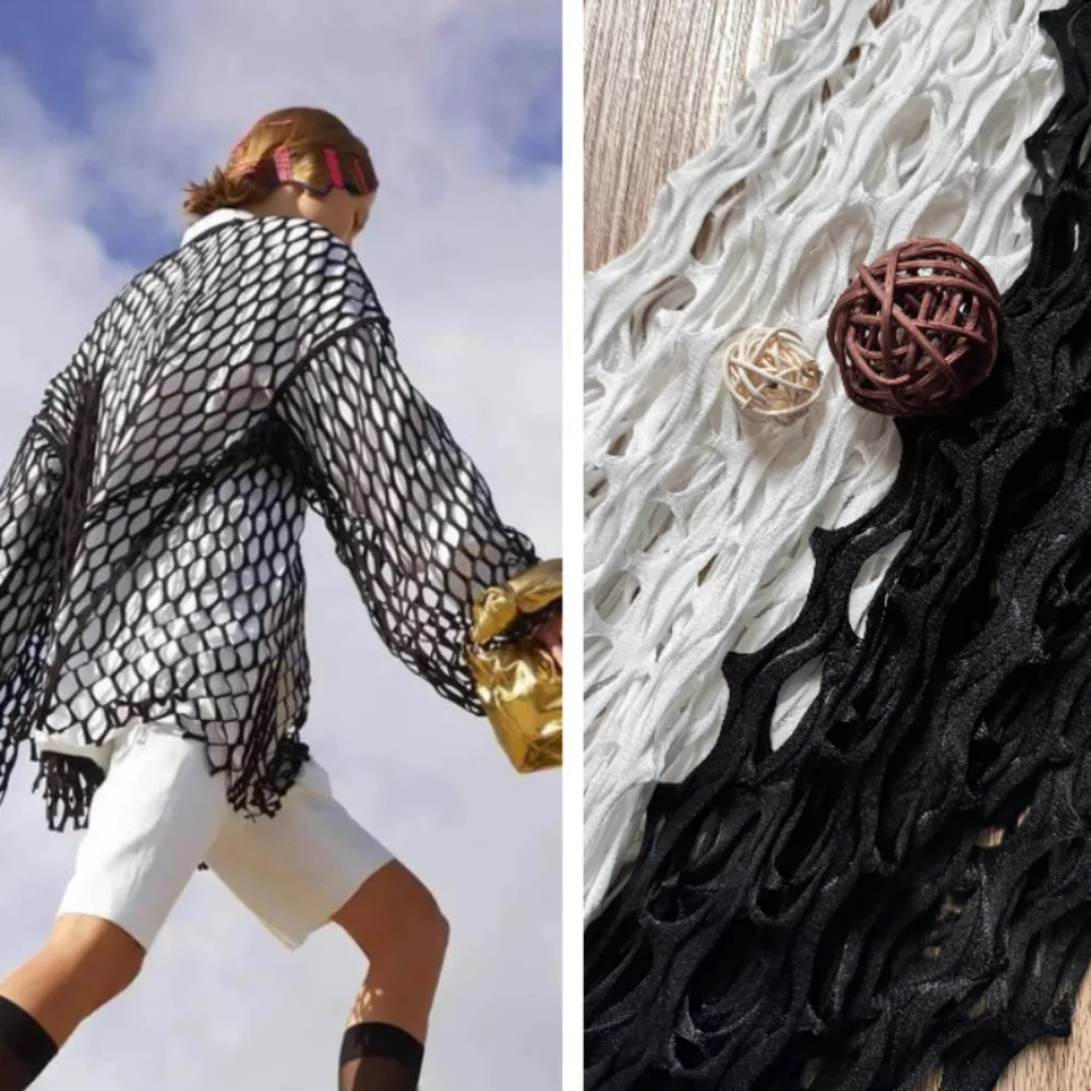 Elastic Hollow Out Mesh Spandex Fabric for Stage Costume Clothing Design Diy By The Meter Sewing Material Cloth Wholesale
Elastic Hollow Out Mesh Spandex Fabric for Stage Costume Clothing Design Diy By The Meter Sewing Material Cloth Wholesale